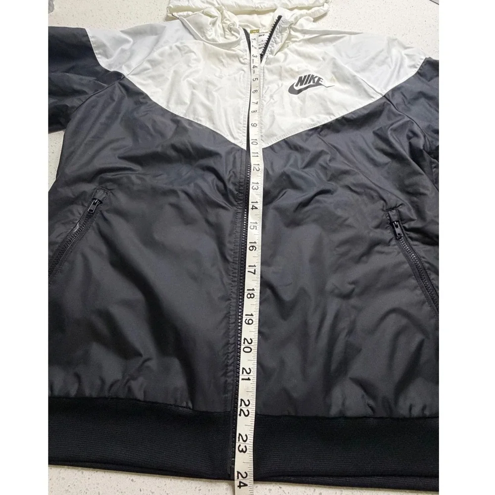 Nike Windrunner Windbreaker Jacket Black White Colorblock Hooded Mens Medium